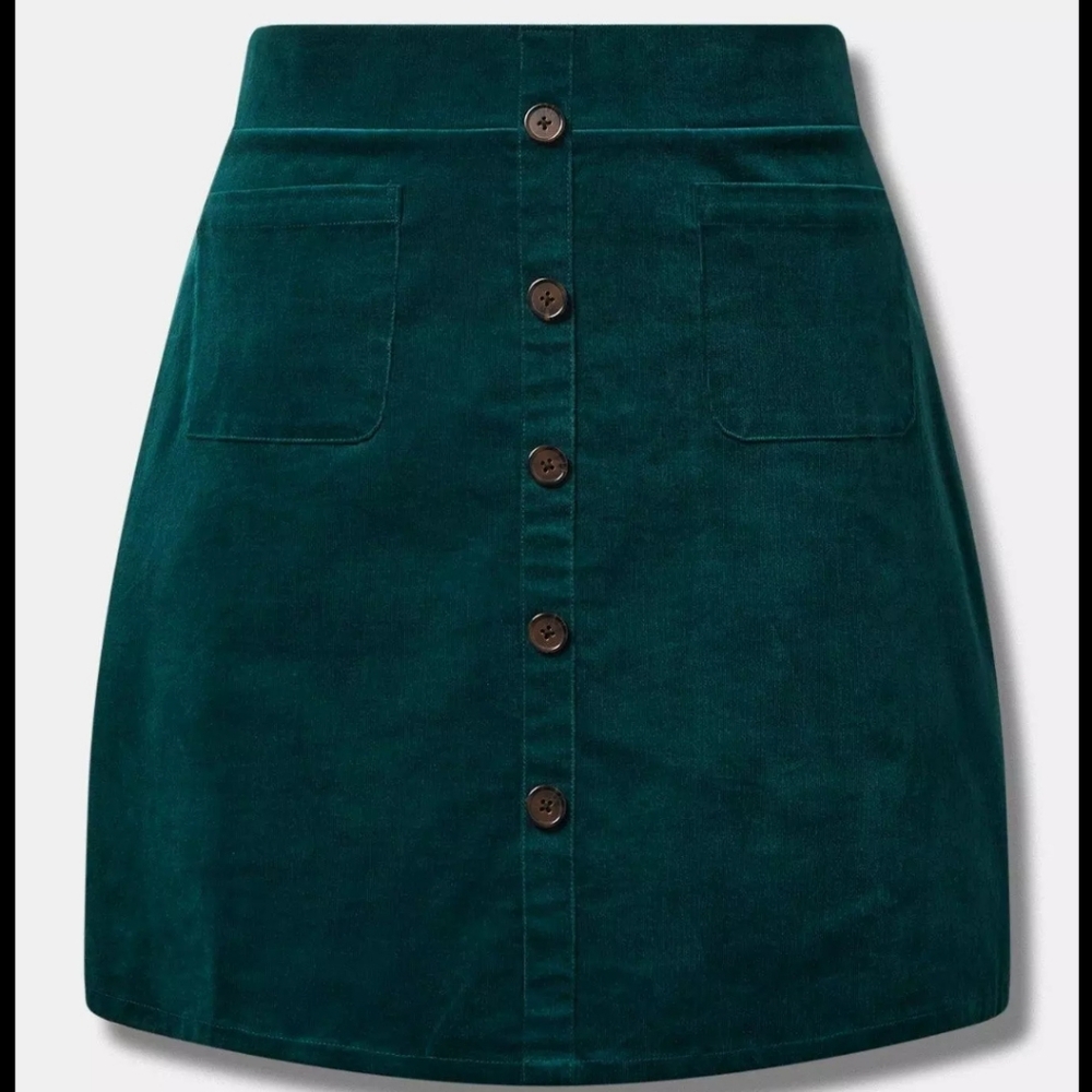 Torrid Green Corduroy Skirt